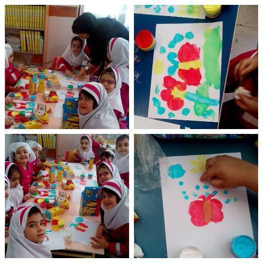 نقاشی با رنگ انگشتی - پیش دبستان