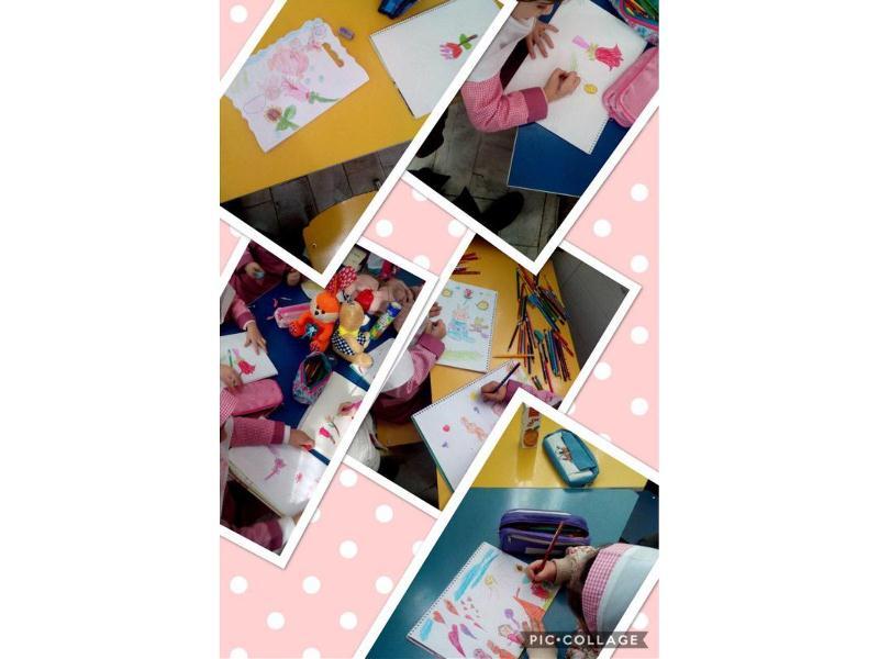 نقاشی گلدان گل و سایه زدن با ترکیب رنگها