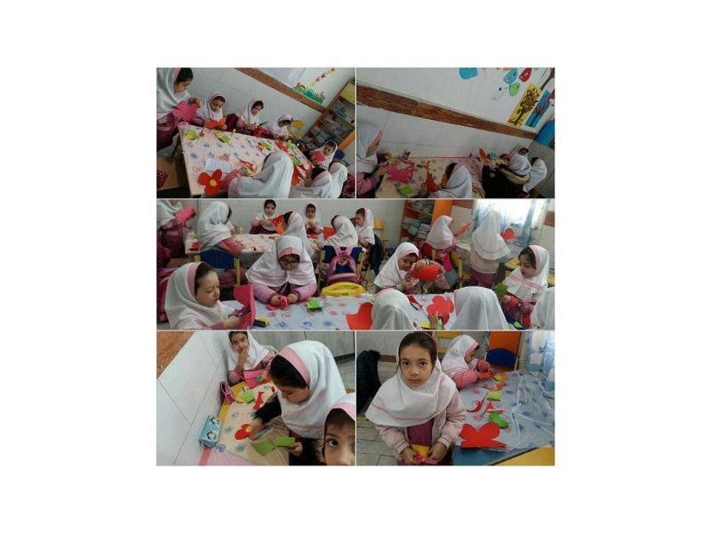 ساخت کاردستی برای هدیه روزمادرتوسط نوگلان پیش دبستانی- زنگ دست ورزی و کاردستی