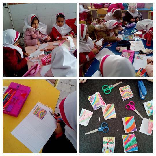 کاردستی مهارت (درست کردن دفترچه ی یاداشت)-پیش دبستان
