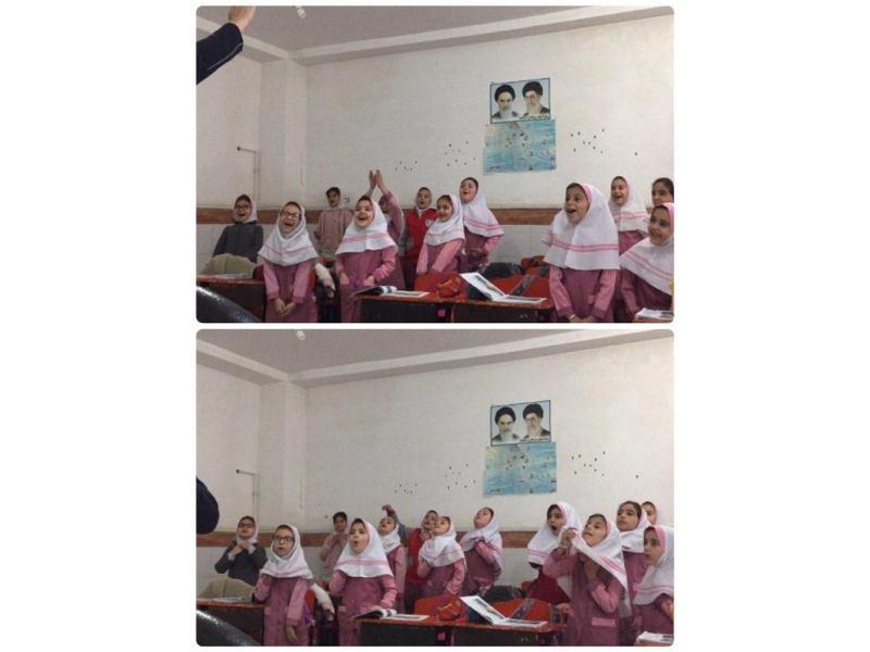 ايجاد انواع صداها توسط دختران زيبايمان  و لمس كردن حجره خود براي درك بهتر توليد صدا از لرزش