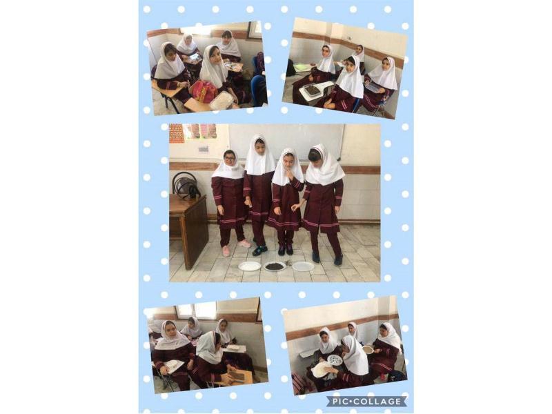 آزمایش علوم برخورد شهاب سنگ با زمین (ششم دبستان مهر 98)