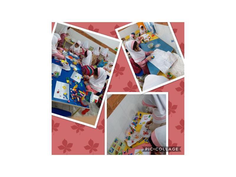 نقاشی با خمیر بازی -مقطع پیش دبستان.