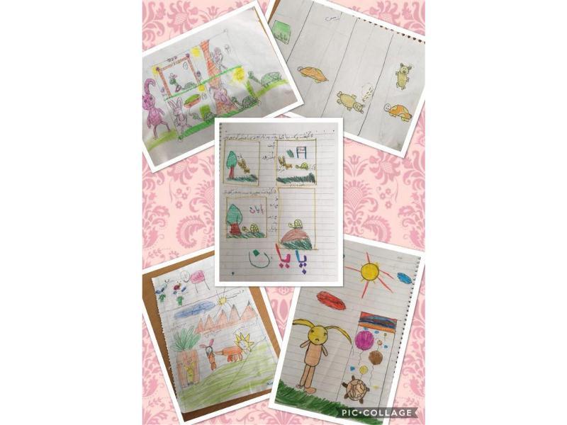 نقاشی درس خرگوش و لاک پشت پایه اول