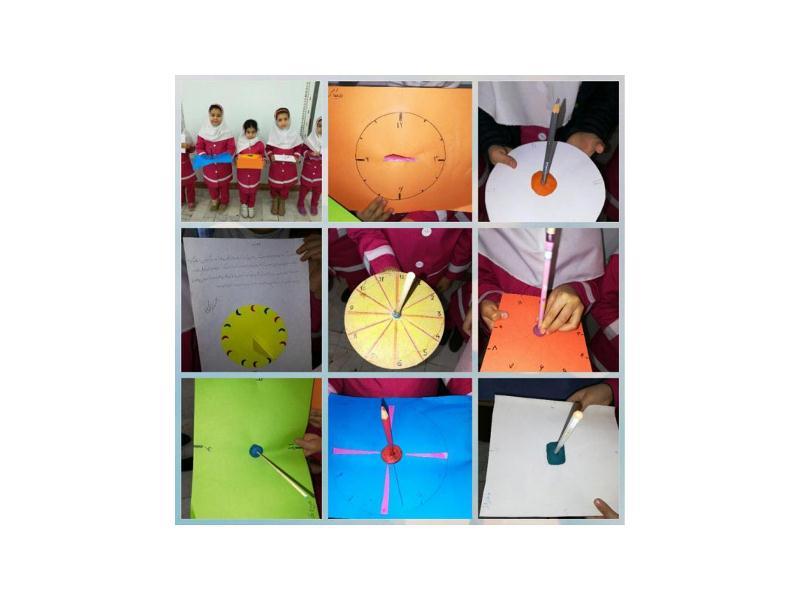 درس علوم وساخت ساعت آفتابی توسط دانش آموزان-پایه دوم